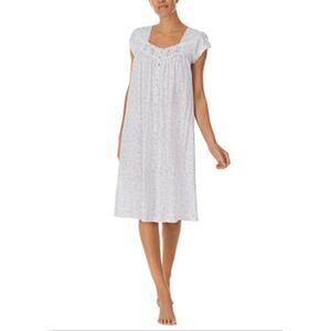 Eileen West Lace-Trim Waltz Nightgown | White in XL